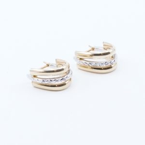 Örhängen tvåfärgat Guld 14K 2,4g Höjd 17mm