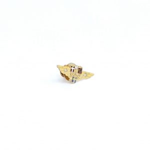 Brosch Guld 18K 2,6g Bredd 25mm Höjd 10mm, med diamant 1xca0,03ct+2xca0,01ct