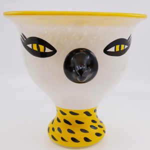 Skål Kosta Boda Ulrica Hydman-Vallien höjd 18cm gul med näbb