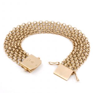 Armband X-länk med stav kistlås Guld 18K 20,95g Längd 21cm Bredd 15mm
