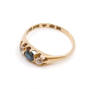 Ring Guld med stenar 18K 2,55g Ø17,25