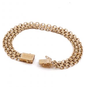 Armband X-länk med kistlås Guld 18K 17,13g Längd 21,5cm Bredd 10mm