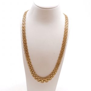 Halskedja X-Länk med Stav Guld 18K 23,7g Längd 45cm Bredd 8-13mm