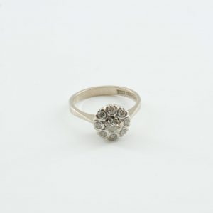 Ring Vitguld 18K 3g Ø16½ med diamanter 1xca0,20ct + 8xca0,02ct