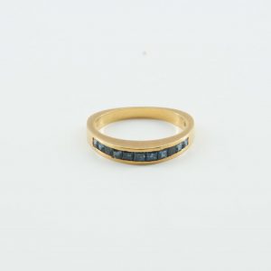 Ring 18K 3,2g Ø16 med blåa stenar