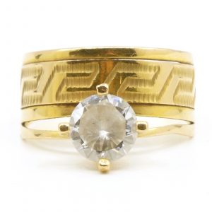 Ring Guld 21K 3,5g Ø16,75 med sten