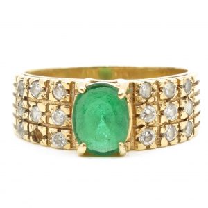 Ring Guld 18K 5,8g Ø17,75 med stenar