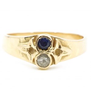 Ring Guld 18K 3,1g Ø16,25 med stenar