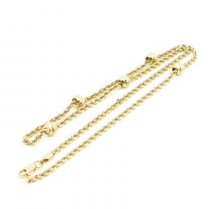 Halskedja Cordell ihålig med integrerade kulor Guld 14K 3,0g Längd 42cm Bredd 2mm