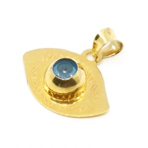 Hänge/berlock Guld 21K 0,6g Bredd 14mm Höjd 13mm med blå sten