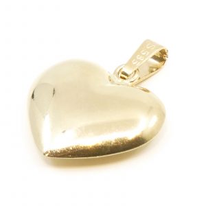 Hänge/berlock Hjärta ihåligt Guld 14K 1,8g Bredd 19mm Höjd 22mm