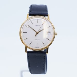Armbandsur Tissot Guld 18K i boett Längd 23,5cm Boett 34mm, Quartz, datum visning, läderband