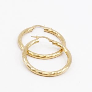 Örhängen Creoler Guld 14K 3,4g Höjd 30mm Diameter 30mm