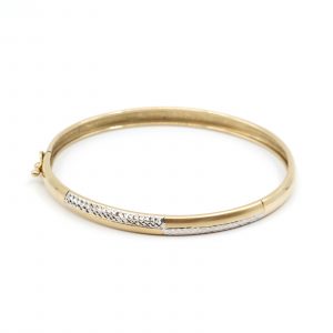 Armring TVåfärgad Öppningsbar Guld 14K 6,5g Diameter 6,5cm Bredd 5,8mm