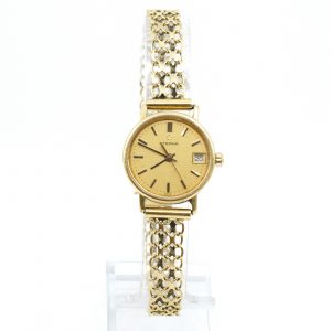 Armbandsur Eterna Guldboett 14K 21mm Ser.nr. 470068 Quartz Datum Safirglas Guldarmband X-länk 18K