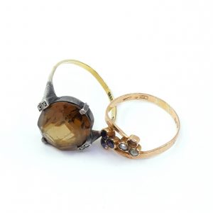 Investeringsguld 18K 4,8g med stenar & del i silver