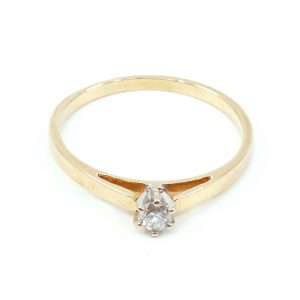 Ring GFAB Guld 18K 1,6g Ø16¾ med diamant 1x0,12ct