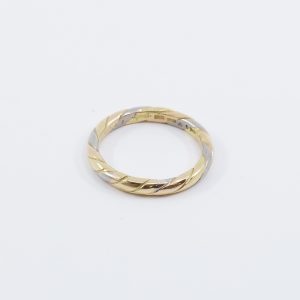 Ring Tvåfärgad Guld 18K 7,9g Ø21,25 Graverad