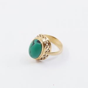Ring Guld 18K 5,9g Ø17,25 Med sten