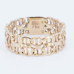 Ring X-länk med stav Guld 18K 4,2g Ø19, skev