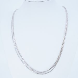 Halskedja Collier tre radig Silver S925 9,4g Längd 42cm Bredd 4mm