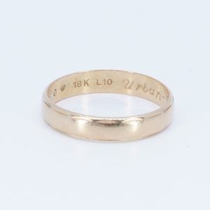 Ring slät Guld 18K 2,5g Ø18, graverad