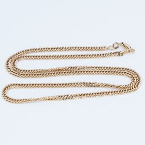 Halskedja Pansar Guld 18K 15,4g Längd 48cm Bredd 3mm slitage på lås