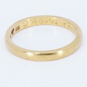 Ring slät Guld 23K 3,9g Ø17,25, graverad, repig