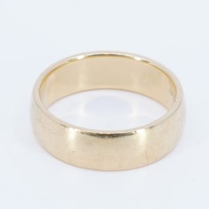 Ring slät Guld 18K 7,9g Ø18,5, graverad, repig