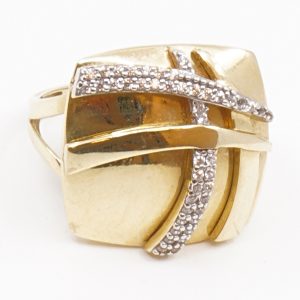 Ring Guld 14K 5g Ø17½ med stenar