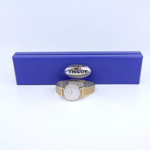 Armbandsur Tissot Guld 14K Längd ca 20cm Boett 33mm quartz med datum graverad med oädelt armband