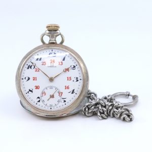 Fickur Omega Silver S800 Boett 50mm med röd 24-timmarsvisning går ej