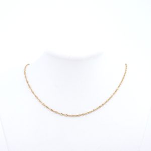 Halskedja Singapore guld 18K 2g längd: 41cm bredd: 2mm