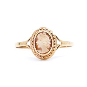 Ring guld 18K 1,1g Ø18,75mm med camé