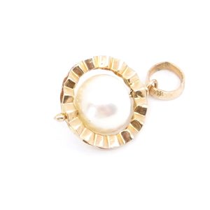 Hänge guld 18K 1,5g bredd: 13mm höjd: 20mm med vridbar pärla