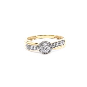 Ring guld 18K 2,6g Ø18 med diamanter 7xca0,01ct, 56xca0,005ct