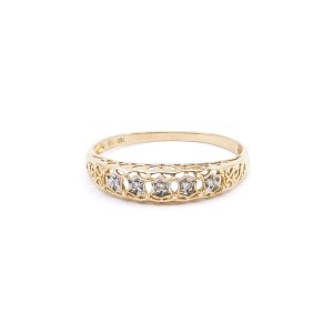 Ring guld 18K 1,5g Ø20 med diamanter 5xca0,005ct
