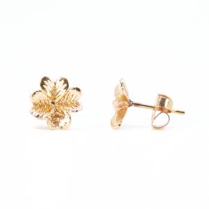 Örhängen Blommor Guld 18K 1,5g Diameter 8mm