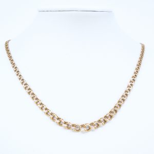 Halskedja doserad Bismarck Guld 18K 6,6g Längd 45,5cm Bredd 3-5,5mm