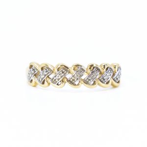 Ring Guld / Vitguld 18K 2,3g Ø17,75 med diamanter 14x ca 0,008ct