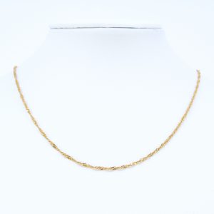 Halskedja Singapore Guld 21K 2,1g Längd 39,3cm Bredd 1,5mm