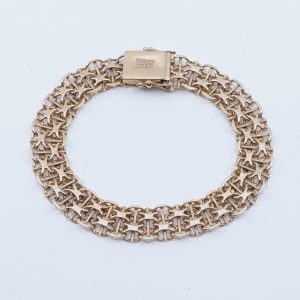 Armband X-länk med stav Guld 18K 19,9g Längd 19cm Bredd 10mm
