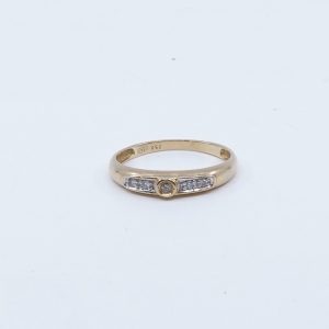Ring Guld 18K 2g Ø18 med diamanter 5xca0,01ct