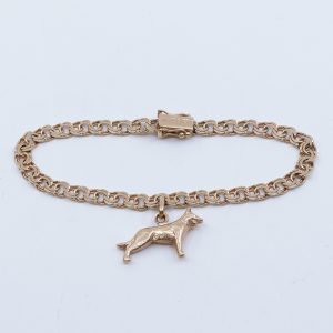 Armband Bismarck Guld 18K 9,1g Längd 17,7cm Bredd 5mm med berlock hund