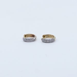 Örhängen Guld 18K 1,9g Diameter 10mm med vitguld och små diamanter