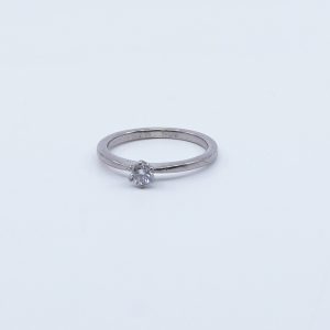 Ring vitguld 18K 2,7g Ø16,5 med diamant 1xca0,20ct
